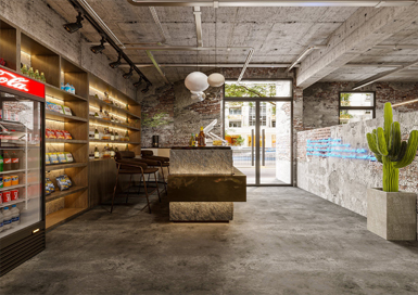 磚瓦工業(yè)風(fēng)網(wǎng)咖設(shè)計(jì)案例效果圖